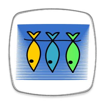 POISSON. POISSON D'AVRIL. VACANCES. ETE. HUMOUR - Magnet carré - blanc - Devant