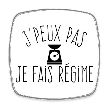 J'peux pas je fais régime  - Magnet carré - blanc - Devant