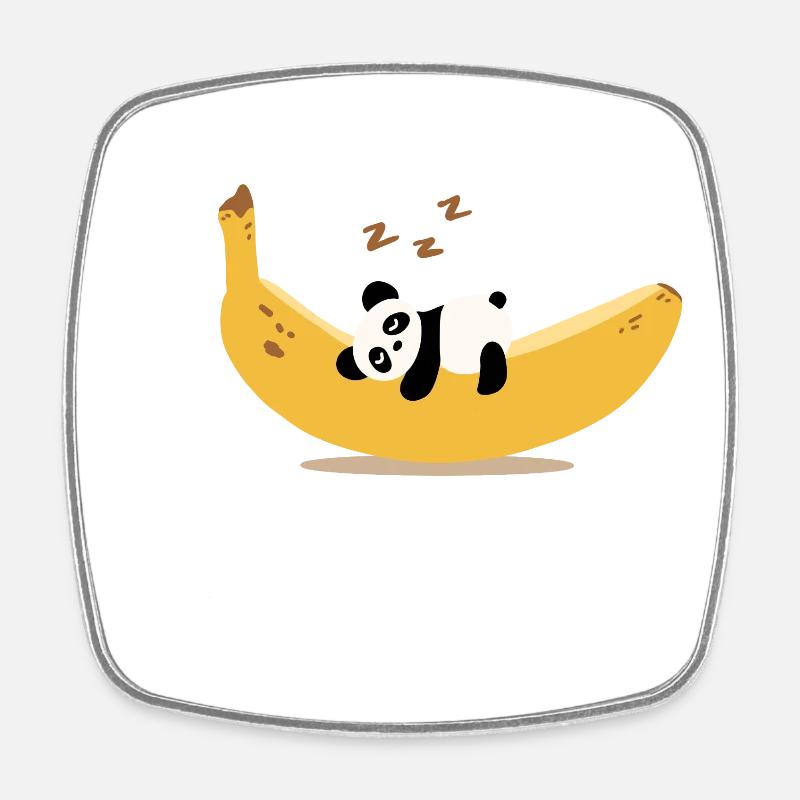 Banana Panda - Square fridge magnet - white