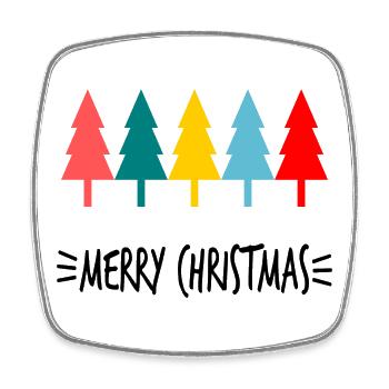 WEIHNACHTEN. FROHE WEIHNACHTEN. FROHE WEIHNACHTEN. NEUJAHRSTAG - Viereckiger Kühlschrankmagnet - Weiß - Vorne