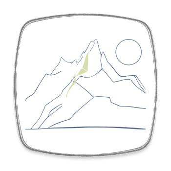 Mountain Line Minimal - Square fridge magnet - white - Front
