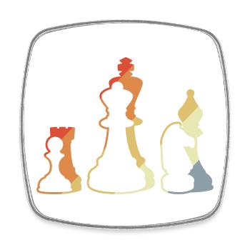 Retro chess game - Square fridge magnet - white - Front