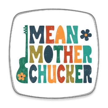 Méchante Mère Chucker à la guitare colorée - Magnet carré - blanc - Devant
