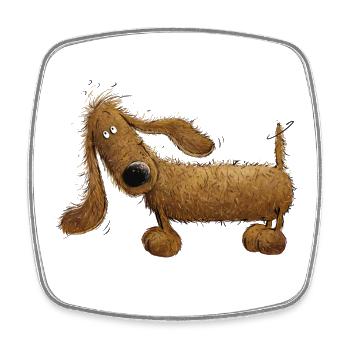 Funny Dachshund I Dachshund I Teckel I Hund - Square fridge magnet - white - Front