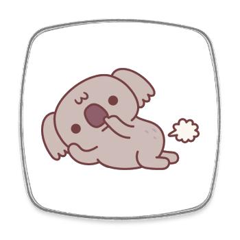 Niedlicher Koala Fickt Nase Und Furzt Lustig - Viereckiger Kühlschrankmagnet - Weiß - Vorne