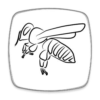 Abeille - Magnet carré - blanc - Devant
