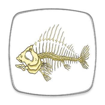 Fisch - Viereckiger Kühlschrankmagnet - Weiß - Vorne