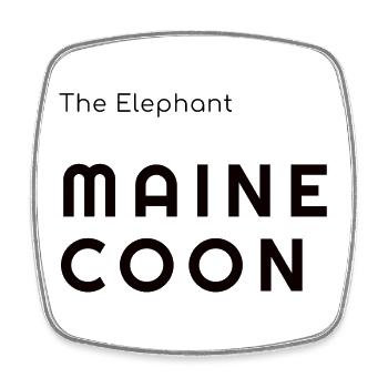 The Elephant Maine Coon - Confortaa Style - Square fridge magnet - white - Front