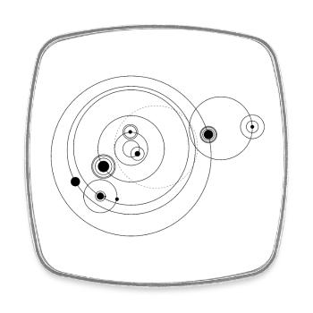 Sonnensystem only (schwarz) - Viereckiger Kühlschrankmagnet - Weiß - Vorne