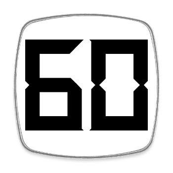 60. 60 ANS. 60e ANNIVERSAIRE. ANNIVERSAIRE 60 ANS. - Magnet carré - blanc - Devant