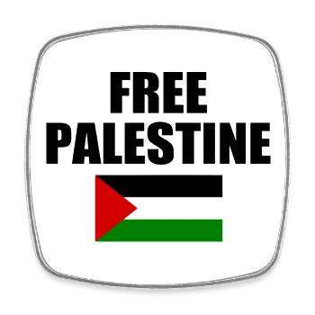 Free palestine - Viereckiger Kühlschrankmagnet - Weiß - Vorne