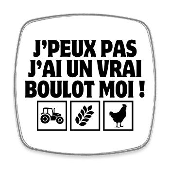 agriculteur, paysan, fermier, fermière - Magnet carré - blanc - Devant