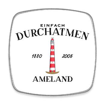 Ameland, Einfach mal Durchatmen, Zeichnung - Viereckiger Kühlschrankmagnet - Weiß - Vorne