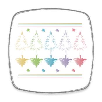 Christmas Tree, Christmas Tree or Christmas Tree Outlines - Square fridge magnet - white - Front