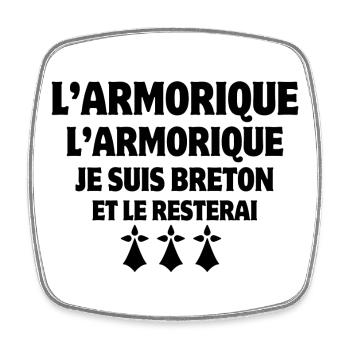 Bretagne, je suis Breton, Armorique - Magnet carré - blanc - Devant