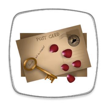 Post Card: Secrets will be released - Viereckiger Kühlschrankmagnet - Weiß - Vorne