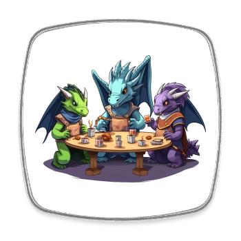 T-shirt de Dragon Dice Roleplay Group RPG - Magnet carré - blanc - Devant