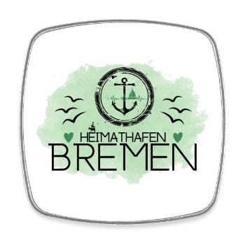 Heimathafen Bremen - Viereckiger Kühlschrankmagnet - Weiß - Vorne
