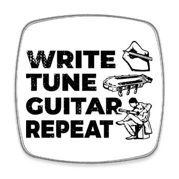 Guitarist's love - Square fridge magnet - white - Front