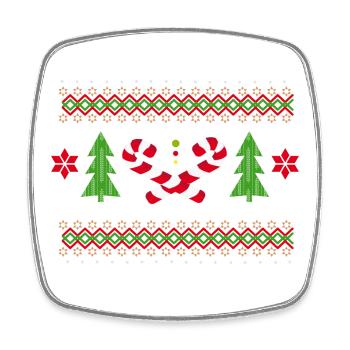Candy Cane Patterns for Christmas - Square fridge magnet - white - Front