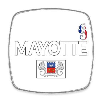 T SHIRT MAYOTTE - Magnet carré - blanc - Devant