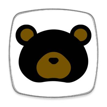 Black Bear - Square fridge magnet - white - Front