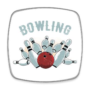 Croquis de Bowling Strike - Magnet carré - blanc - Devant
