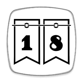 HAPPY BIRTHDAY. HAPPY BIRTHDAY. ANNIVERSARY. - Square fridge magnet - white - Front