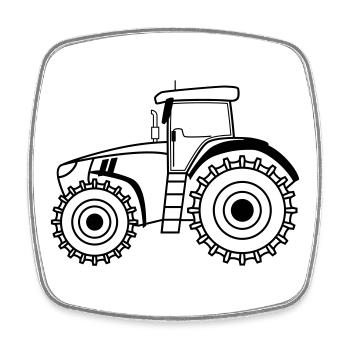 Traktor Symbol Umriss Landwirtschaft - Viereckiger Kühlschrankmagnet - Weiß - Vorne
