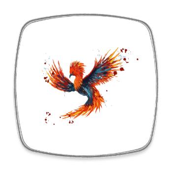 Phoenix Watercolor - Viereckiger Kühlschrankmagnet - Weiß - Vorne