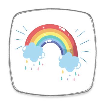 Pastellfarbener Regenbogen Regenwolke - Viereckiger Kühlschrankmagnet - Weiß - Vorne