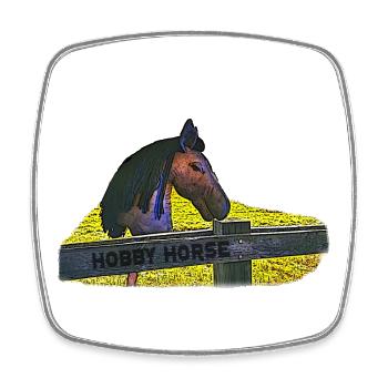 Pferdekoppel Hobby Horsing Horse Steckenpferd - Viereckiger Kühlschrankmagnet - Weiß - Vorne