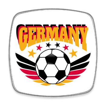 Fußball Shirt Deutschland Retro College Look - Viereckiger Kühlschrankmagnet - Weiß - Vorne