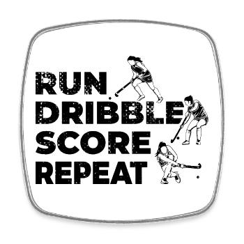 Run Dribble Score Repeat - Square fridge magnet - white - Front