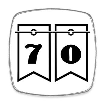 70. 70 YEARS. 70TH ANNIVERSARY. 70TH ANNIVERSARY. - Square fridge magnet - white - Front