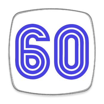 60. 60 ANS. 60e ANNIVERSAIRE. ANNIVERSAIRE 60 ANS. - Magnet carré - blanc - Devant