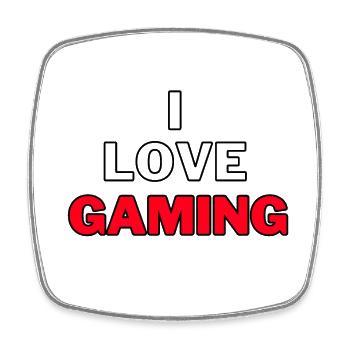 I Love Gaming - Gamer Gaming Video Games - Square fridge magnet - white - Front