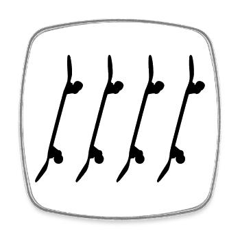 Skateboards - Square fridge magnet - white - Front