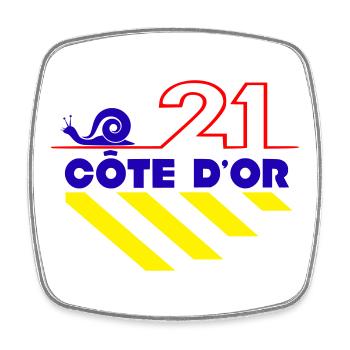 Côte d'or - Magnet carré - blanc - Devant
