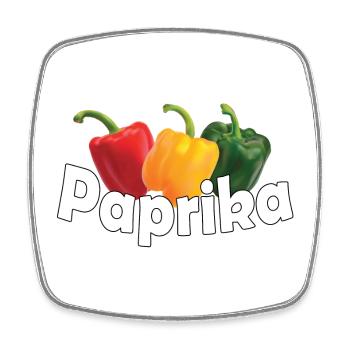 PAPRIKA - Viereckiger Kühlschrankmagnet - Weiß - Vorne