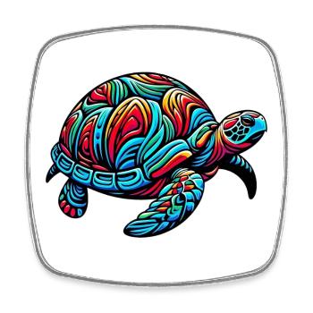 Sea turtle - Square fridge magnet - white - Front