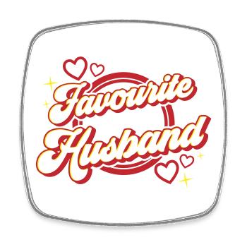 Favourite Husband | Colors changeable - Square fridge magnet - white - Front