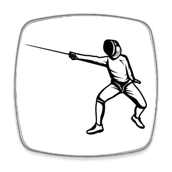 Funny Fencer - Square fridge magnet - white - Front