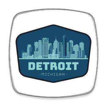 Detroit - Michigan - Square fridge magnet - white - Front
