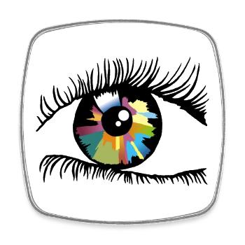 Iris - Viereckiger Kühlschrankmagnet - Weiß - Vorne