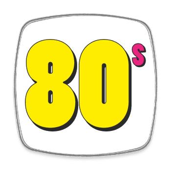 80s BIG - Viereckiger Kühlschrankmagnet - Weiß - Vorne