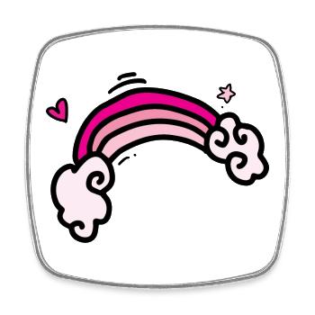Pastellrosa Regenbogenwolken - Viereckiger Kühlschrankmagnet - Weiß - Vorne