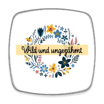 wild und ungezähmt wiesenblumen natur frühling - Viereckiger Kühlschrankmagnet - Weiß - Vorne