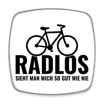 Fahrrad - Radlos sieht man mich so gut wie nie  - Viereckiger Kühlschrankmagnet - Weiß - Vorne