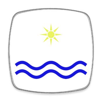 KEFALONIA-Griechenland Sonnenwasser - Viereckiger Kühlschrankmagnet - Weiß - Vorne